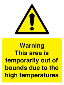 Warning This area is temporarily out of bounds due to the high temperatures